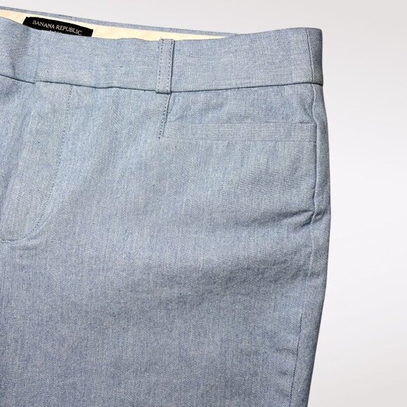 Banana Republic Sloan Trousers Slim Fit Light Blue Size 8 - Picture 4 of 10